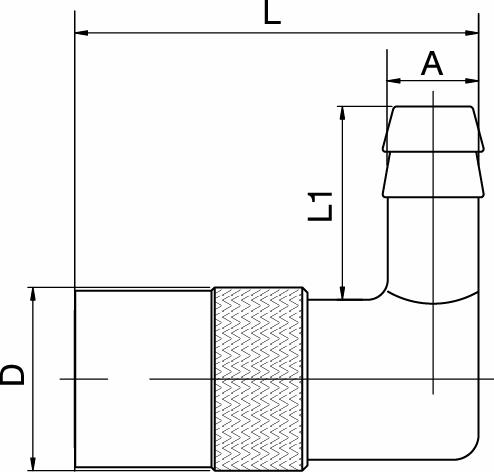 Koppeling 90º Slangtule DME stijl* 