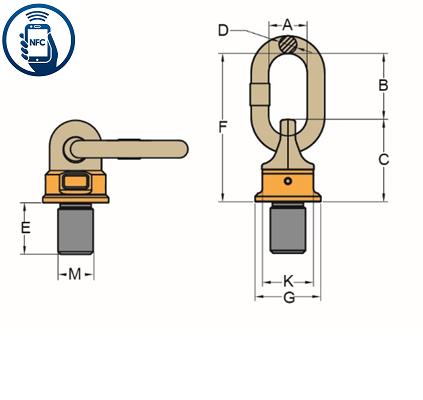 Anneau de levage articulé