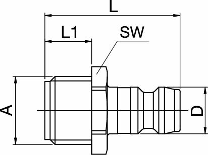 Inschroefnippel RVS Hasco* stijl