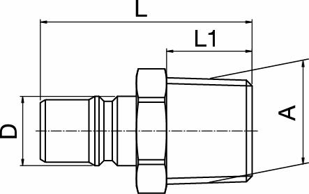 Verbindingsnippel Kort model