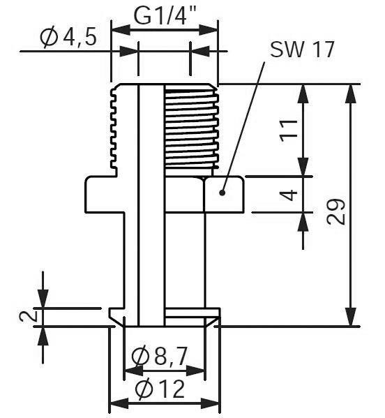 1½ Balgzuignaphouder ¼