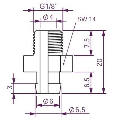 1½ Balgzuign.h. Ø11 - Ø25 2½ BZH Ø5 - Ø25 ⅛ COVAL compatibel