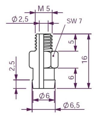 1½ Balgzuignaphouder Ø11-Ø25 2½ BZH Ø5-Ø25 M5 Coval comp.