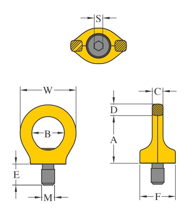 Anneau de levage pivotant