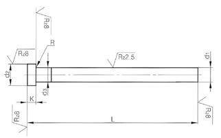 Éjecteur droit nitruré rodé ISO 6751