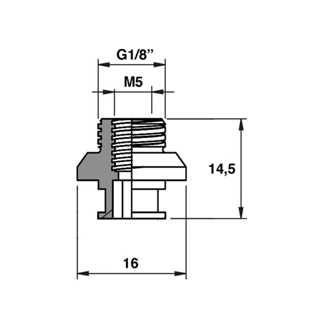 Zuignaphouder ⅛”-M5 PIAB comp.